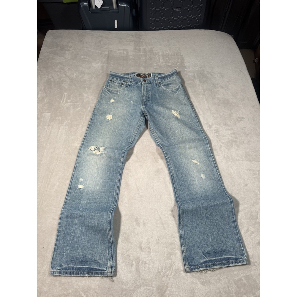 Vintage Y2K Levis 527 Low Bootcut Jeans Size 30x30 Blue Distressed Faded Rare